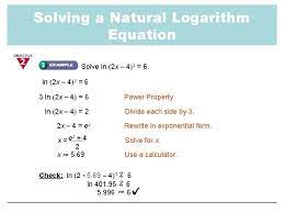 8 6 Natural Logarithms Objectives