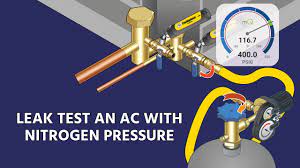 leak test an ac with nitrogen pressure