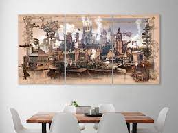 Steampunk Wall Art Vintage Canvas Print