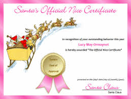 With this nice list certificate, you can make it even more real, by personalising the certificate for your child. Free Printable Santa S Official Nice Certificate Noella Designs