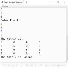 scalar matrix check java program