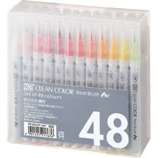 Set Of 48 Zig Clean Color Real Brush Marker