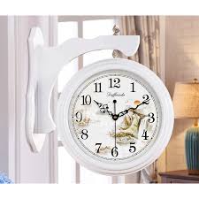 Round Wall Clock Double Sided Wood