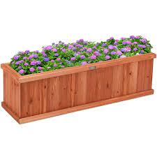 Rectangular Wooden Flower Planter Box