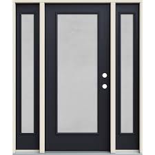 Black Fiberglass Prehung Front Door
