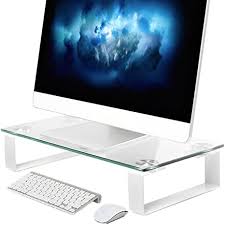 Check out our imac desk selection for the very best in unique or custom, handmade pieces from our home & living shops. Real Glass Design Laptop Monitor Screen Tv Stand Pedestal Base For E G Apple Imac 27 Inch 21 5 Etc Samsung Or Hand Held Games Consoles Amazon De Kuche Haushalt