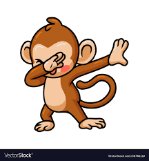 cute baby monkey cartoon dabbing