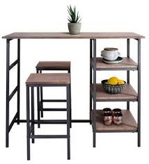 0 out of 5 stars, based on 0 reviews current price $235.99 $ 235. Zenvida Pub Table Set 3 Piece 2 Stools Space Saver Kitchen Island With Storage Shelves Breakfast Coffee Bar Bistro Shopstyle Furniture