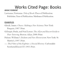 Format A Works Cited Page Rome Fontanacountryinn Com