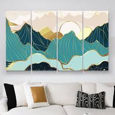 Gold Mountain Wall Art Canvas Print