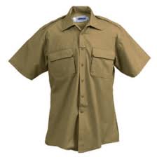 Elbeco Mens Tan California Dept Of Corrections Transcon Line Duty Uniform Short Sleeve Shirt