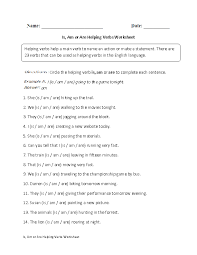 Use one of the helping verbs in the box to complete each sentence. Englishlinx Com Verbs Worksheets Helping Verbs Worksheet Helping Verbs Verb Worksheets