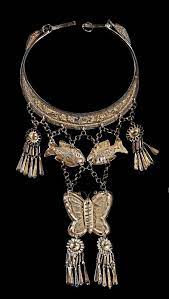a large silver necklace hmong miao culture