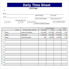 Daily Timesheet Template Excel Free Download Daily Timesheet Excel