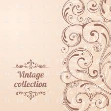 Beige Vintage Invitation Card With Curly Ornamental Border Stock Vector Image