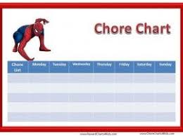 Chore Chart With Spiderman Chore Chart Template Chore