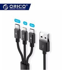 Orico Micro For Lighting Type C Usb Cable 3 In 1 Android Charger Cable For Iphone 7 6 6ssamsung Xiaomi Fast Charging 3a Revi Android Charger Usb Cable Iphone 7