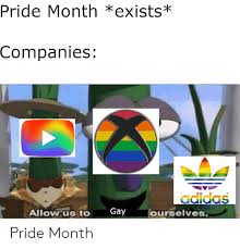 I like the stylized pansexuality flag (the one with the cool p on it, and yes i'm. Pride Month Exists Companies Adidas Ourselves Allow Us To Gay Pride Month Adidas Meme On Me Me