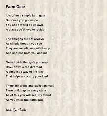 farm gate farm gate poem by marilyn lott