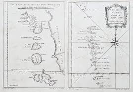Antique Map Maldives Maluka Islands Circa 1753