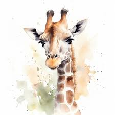Watercolor Image Giraffe Europosters