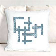 personalized framed crossword throw