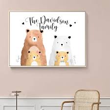 Personalised Our Bear Family Wall Art