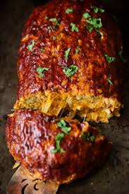 outrageously delicious healthy sweet potato bbq turkey meatloaf stuffed with sharp cheddar cheese easy