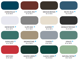 Mrs Metal Roofing Panel Color Charts