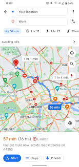 google maps shows route through
