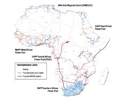 map of african electricity grid
