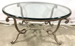 Vintage Glass Topped Metal Coffee Table