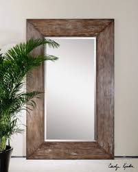 Wood Beveled Wall Dressing Floor Mirror