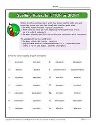 Spelling Rules Is It Tion Or Sion