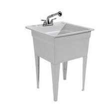 Buy products such as e.l. Cashel Heavy Duty Sink 23 75 In W X 24 75 In D X 32 5 In H Polypropylene Free Standing Sink 1960 32 02 The Home Depot Utility Sink Laundry Sink Laundry Room Utility Sink