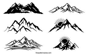 mountain silhouette vector art designs