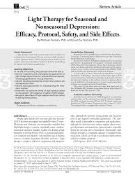 Pdf Light Therapy For Seasonal And Nonseasonal Depression