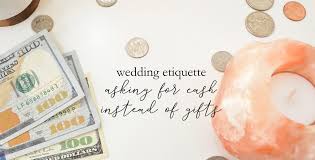 for cash instead of wedding gifts