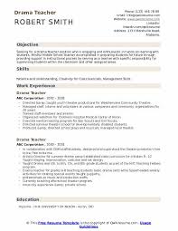 Entertainment professional with theater resume that documents vast experience in theatrical productions, fine arts, acting and teaching. Drama Teacher Resume Samples Qwikresume