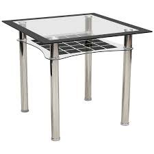 Jazo Clear Glass Square Dining Table