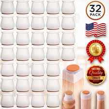 32 pcs chair leg floor protectors translucent white silicone for hardwood floors by kapstrom size um clear