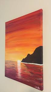 Island In The Sunset Acrylic Painting