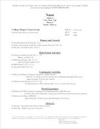 High School Resume Examples For College