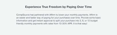 Purchasing an appliance with affirm financing is easy, secure, and has no hidden fees. Compsource Com 1 800 413 7361 Affirm Learn More