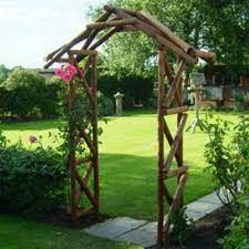 wooden rustic garden rose arch tony