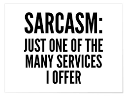 Sarcasm Just One of the Many Services I Offer Posters and Prints |  Posterlounge.ie