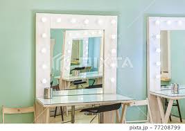 empty woman makeup place with mirror