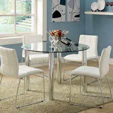 Round Chrome Glass Dining Table