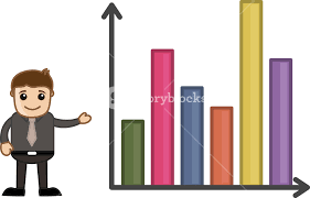 Man Standing With Statistic Chart Business Cartoon