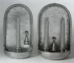 Pewter Wall Sconces With Snuffers